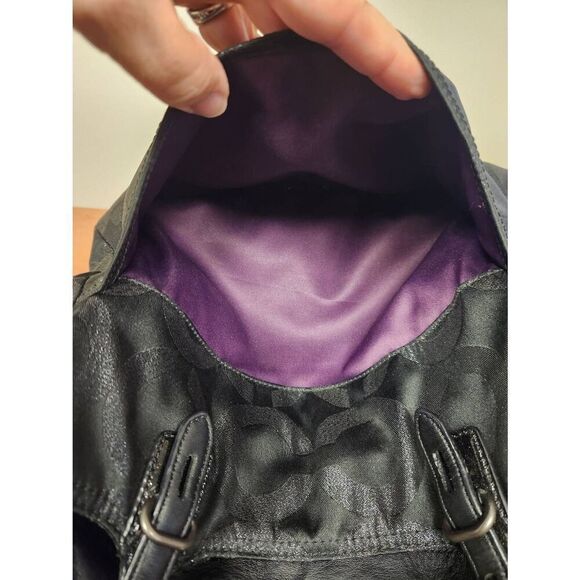 Coach Mia Op Art Lurex Black Canvas Tote 15746 - Picture 12 of 13